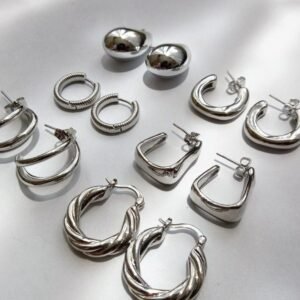 celeste silver hoops