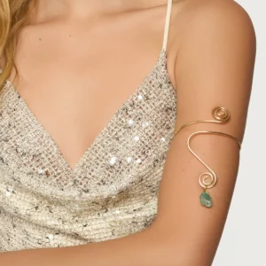 gemstone wrapped arm cuff